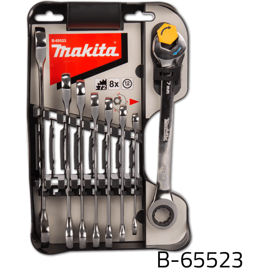 Makita B-65523 8pcs Double Ended Ratchet Wrench Set - KHM Megatools Corp. Makita B-65523 8pcs Double Ended Ratchet Wrench Set - KHM Megatools Corp.